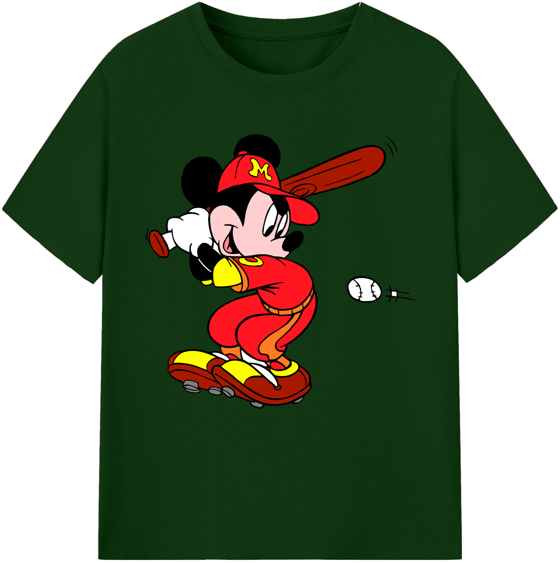 （画像用） ミッキーマウス Mickey Mouse 綿100％半袖Tシャツ（フロントプリント）
